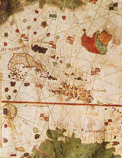 Carte de Juan de la Cosa, Caraïbes