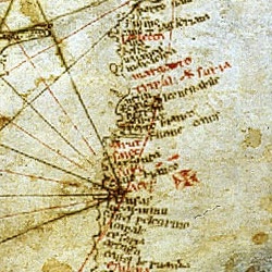 Carte pisane, croix de malte, Saint-Jean d'Acre